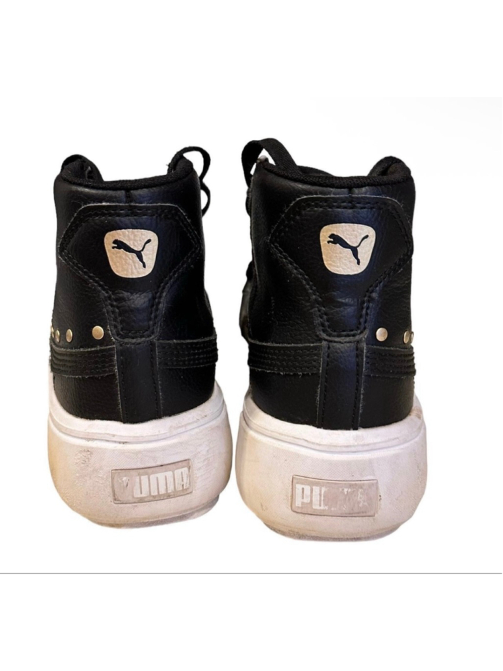 Puma Kids Kaia Stud Mid Platform Sneaker Black/Black Size 4 - Picture 4 of 8